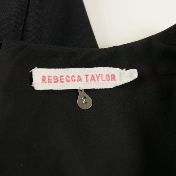 Rebecca Taylor Ponte Peplum Sheath Black Dress Womens Sz 2 - Picture 5 of 6